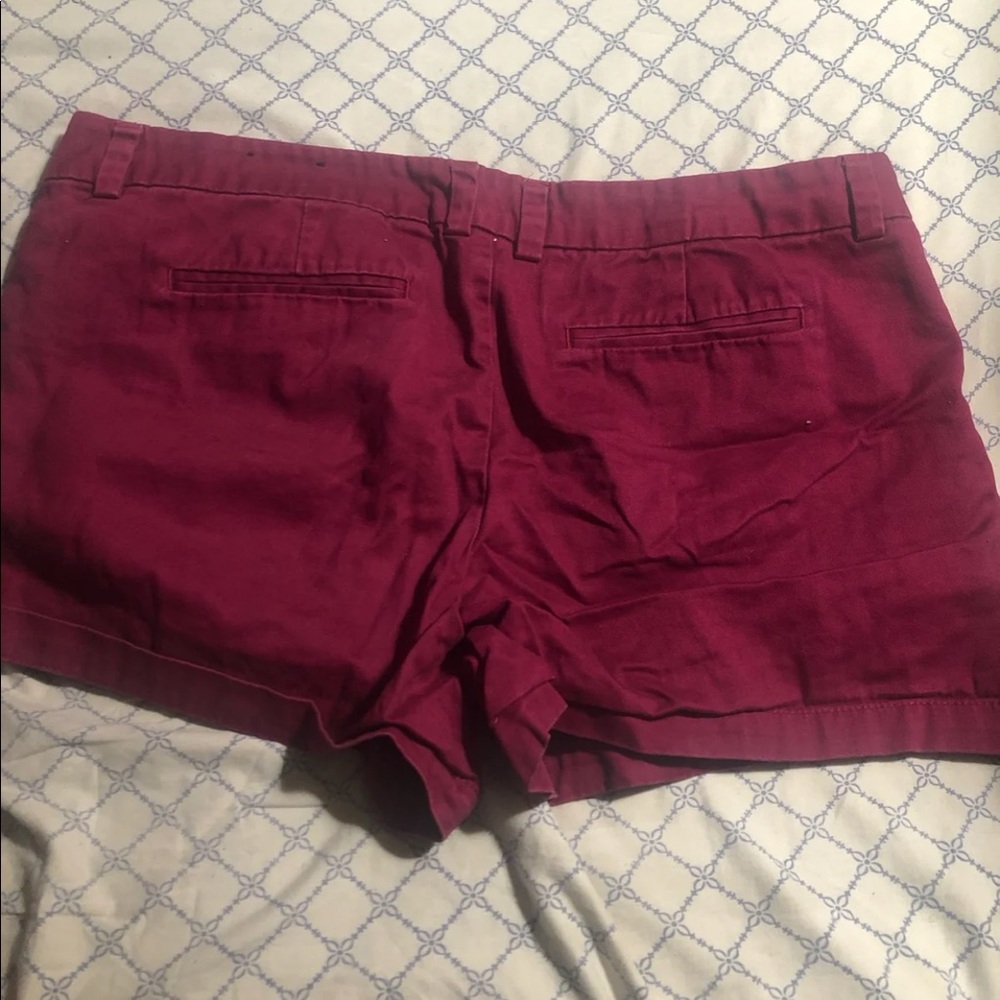 Plum. Purple shorts